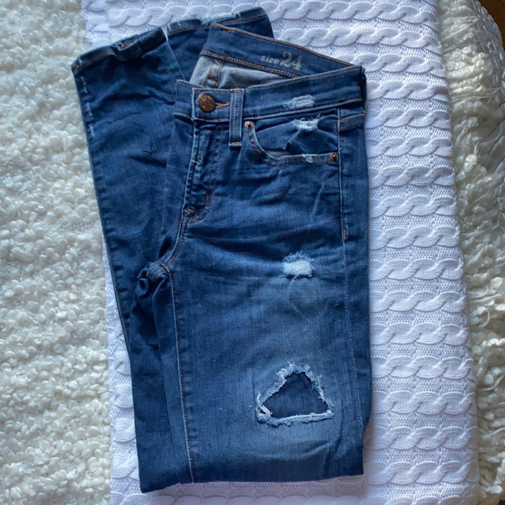 J.Crew distressed toothpick jeans
